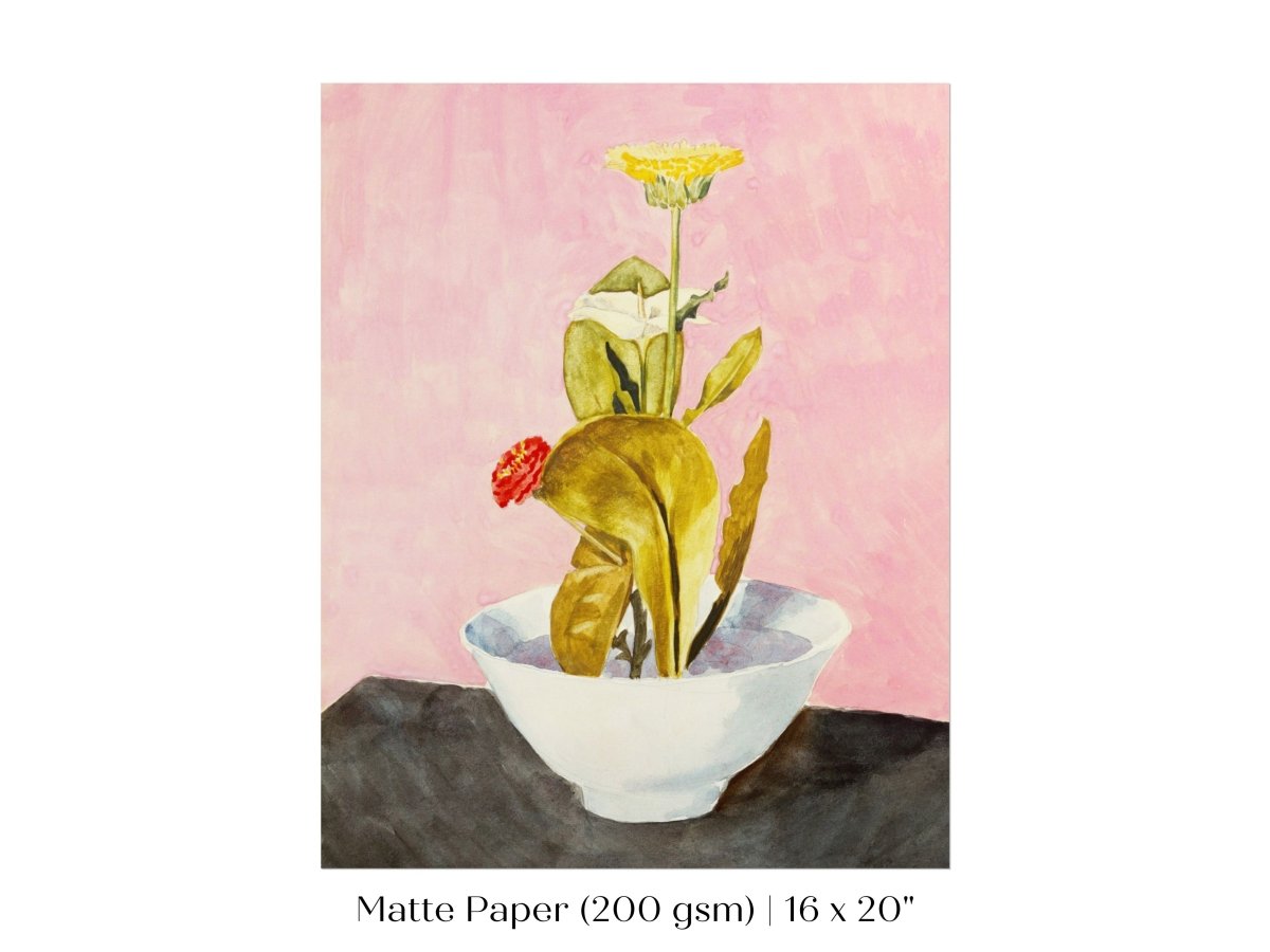 Bowl of Flowers | P133 - Single Art Prints - Piccolo Fiore Prints