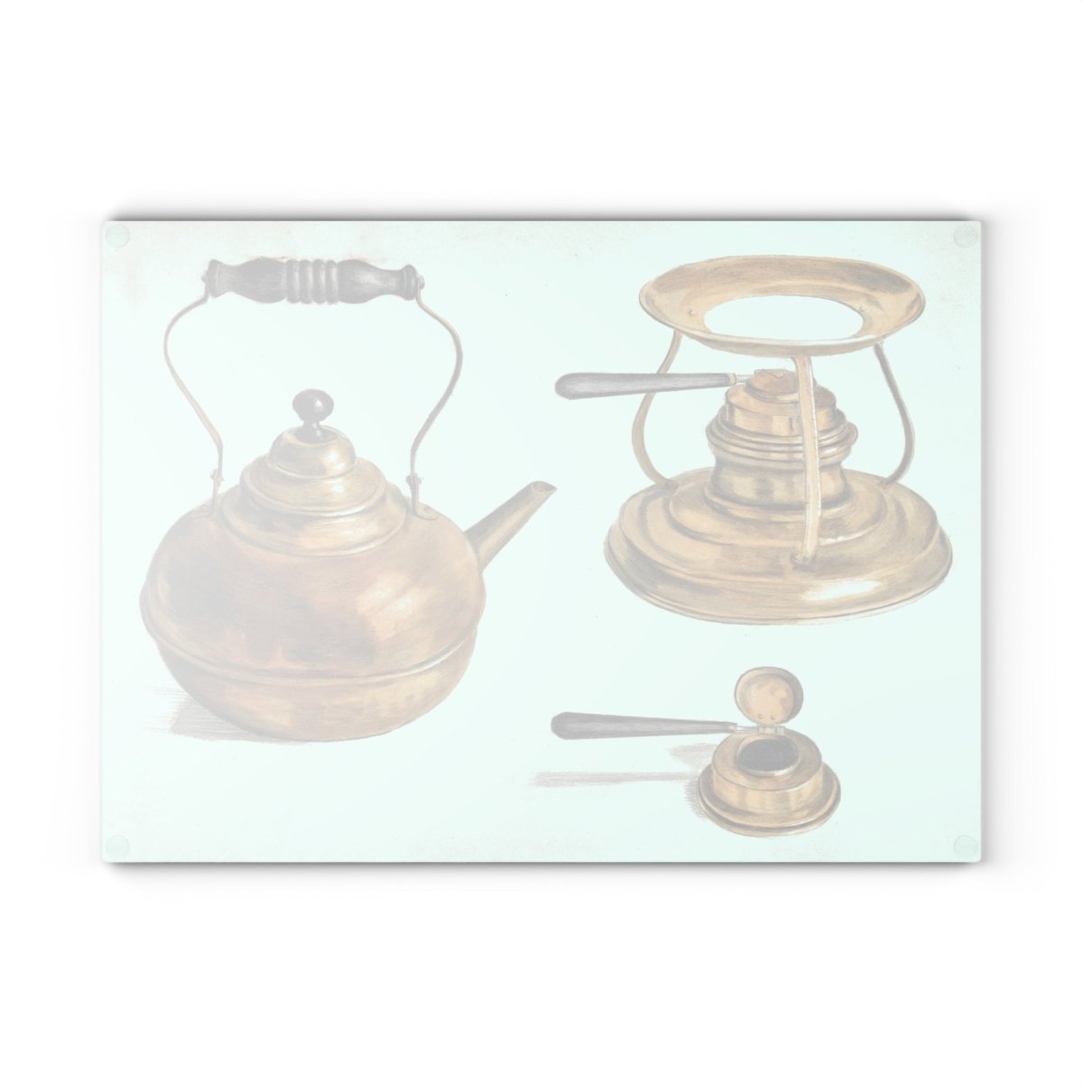 Burner and Kettle | Glass Chopping Board - Glass Chopping Board - Piccolo Fiore Prints