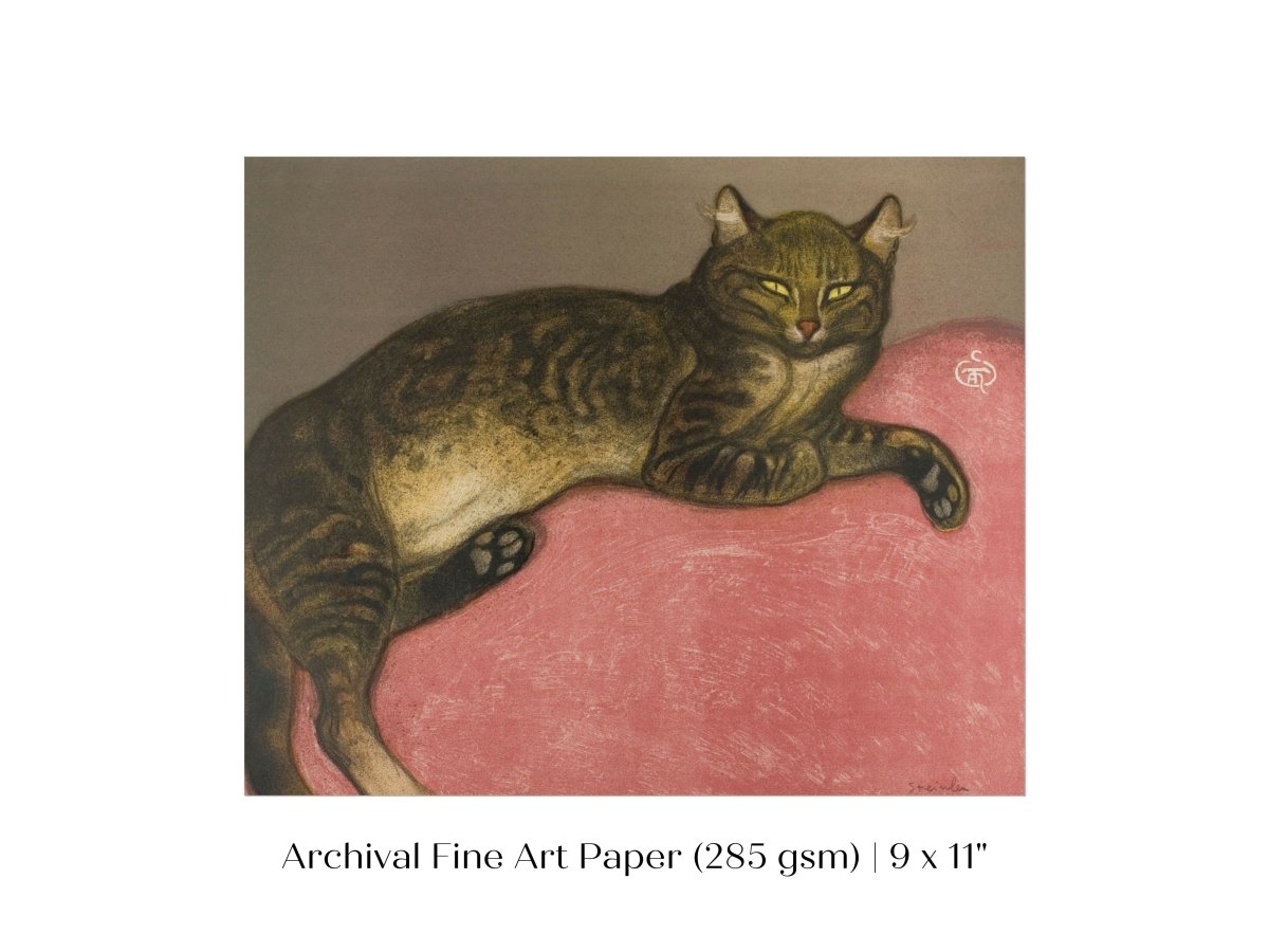 Cat on a Cushion | P330 - Single Art Prints - Piccolo Fiore Prints
