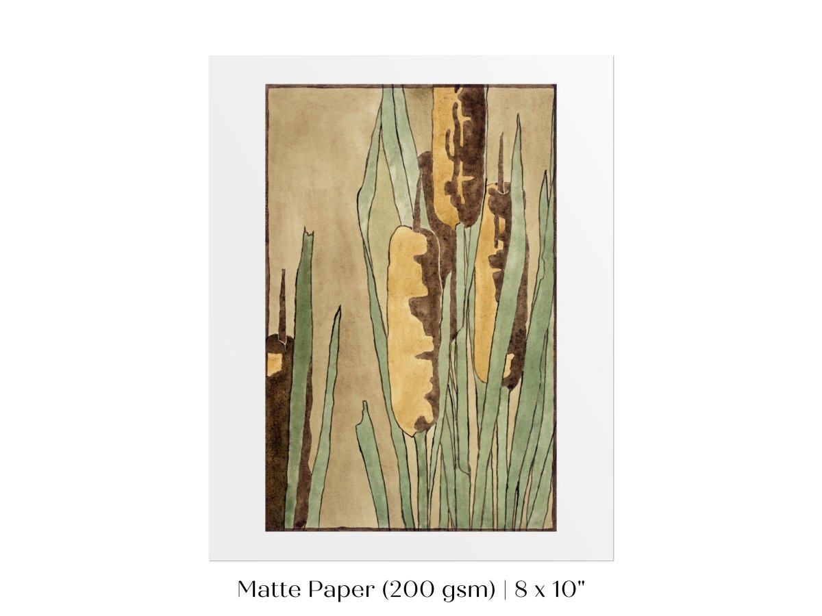 Cattails | P190 - Single Art Prints - Piccolo Fiore Prints