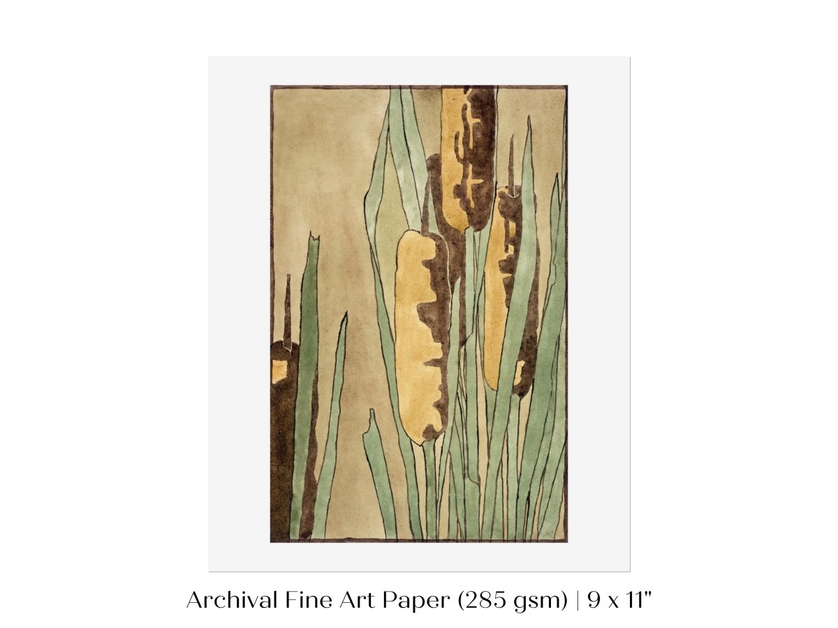 Cattails | P190 - Single Art Prints - Piccolo Fiore Prints