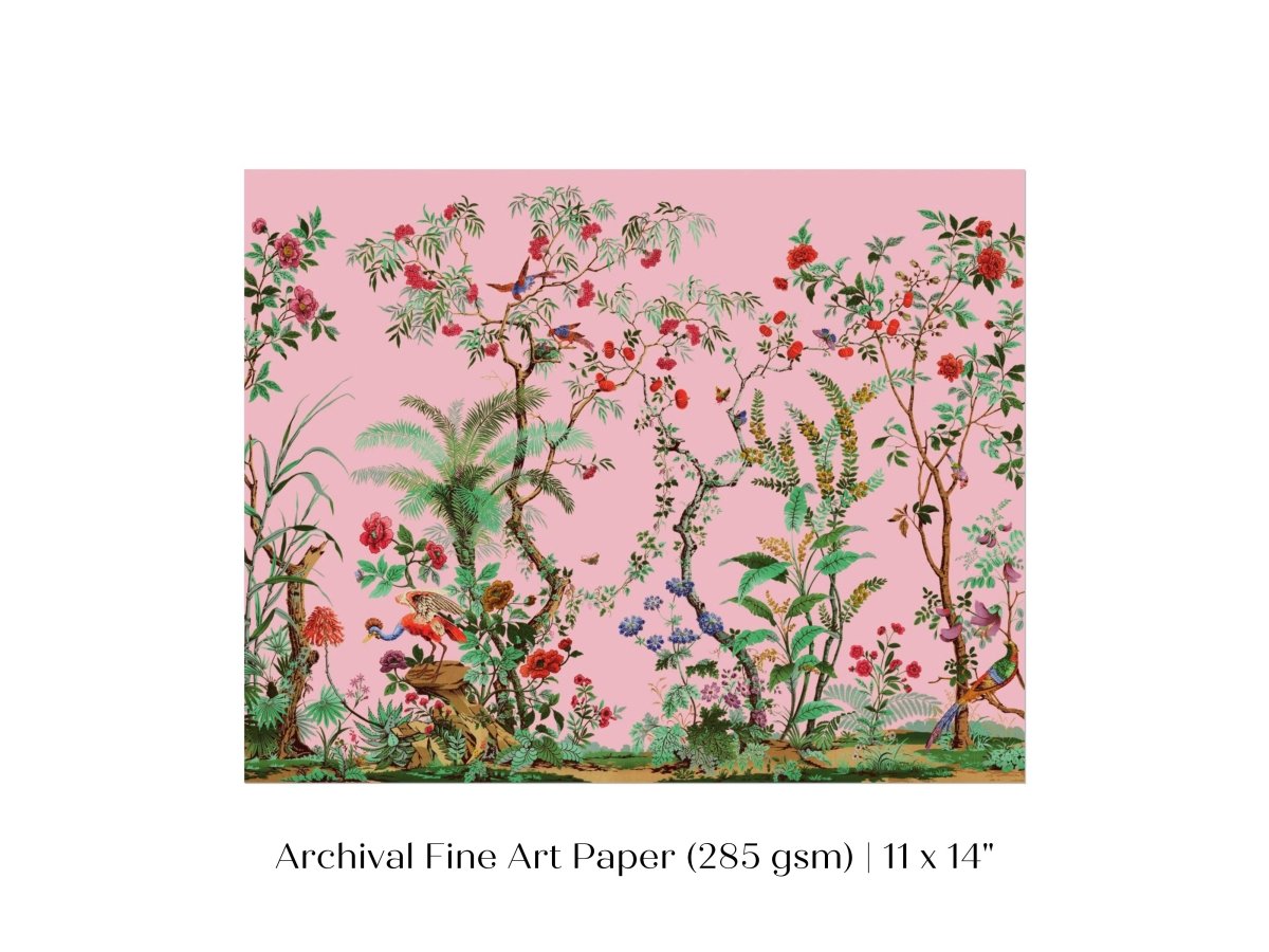 Chinoiserie in Pink | P482 - Single Art Prints - Piccolo Fiore Prints