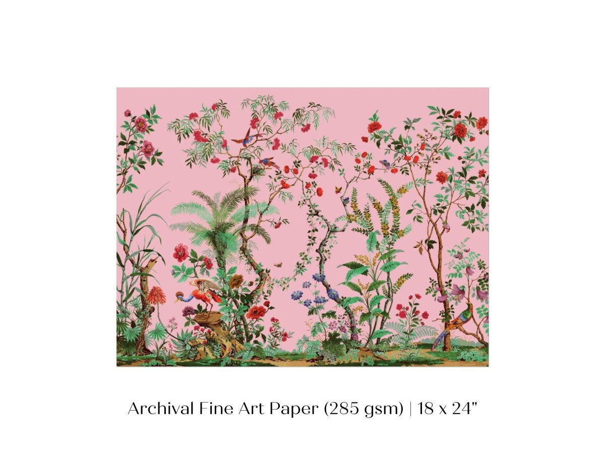 Chinoiserie in Pink | P482 - Single Art Prints - Piccolo Fiore Prints