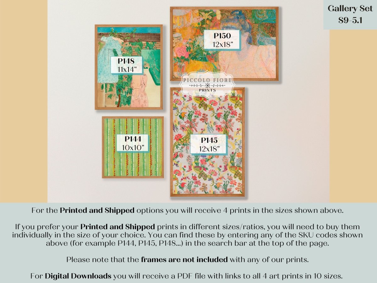 Citrus Green, Yellow and Pink | Gallery Wall Set | 4 Prints | S9 - 5.1 - Gallery Wall Set - Piccolo Fiore Prints