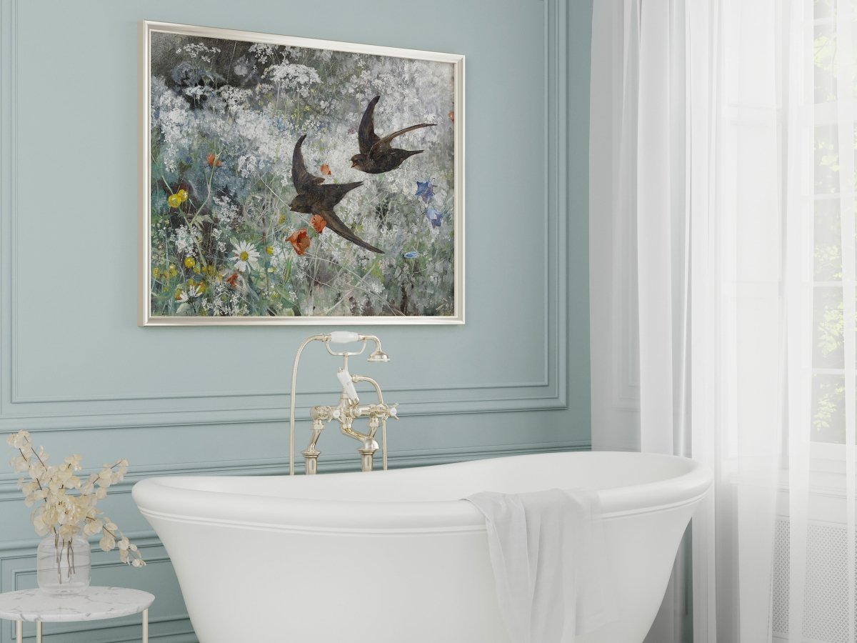 Common Swifts and Wildflowers | P442 - Single Art Prints - Piccolo Fiore Prints