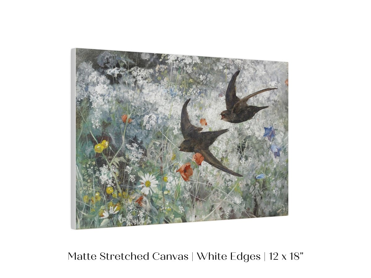 Common Swifts and Wildflowers | P442 - Single Art Prints - Piccolo Fiore Prints