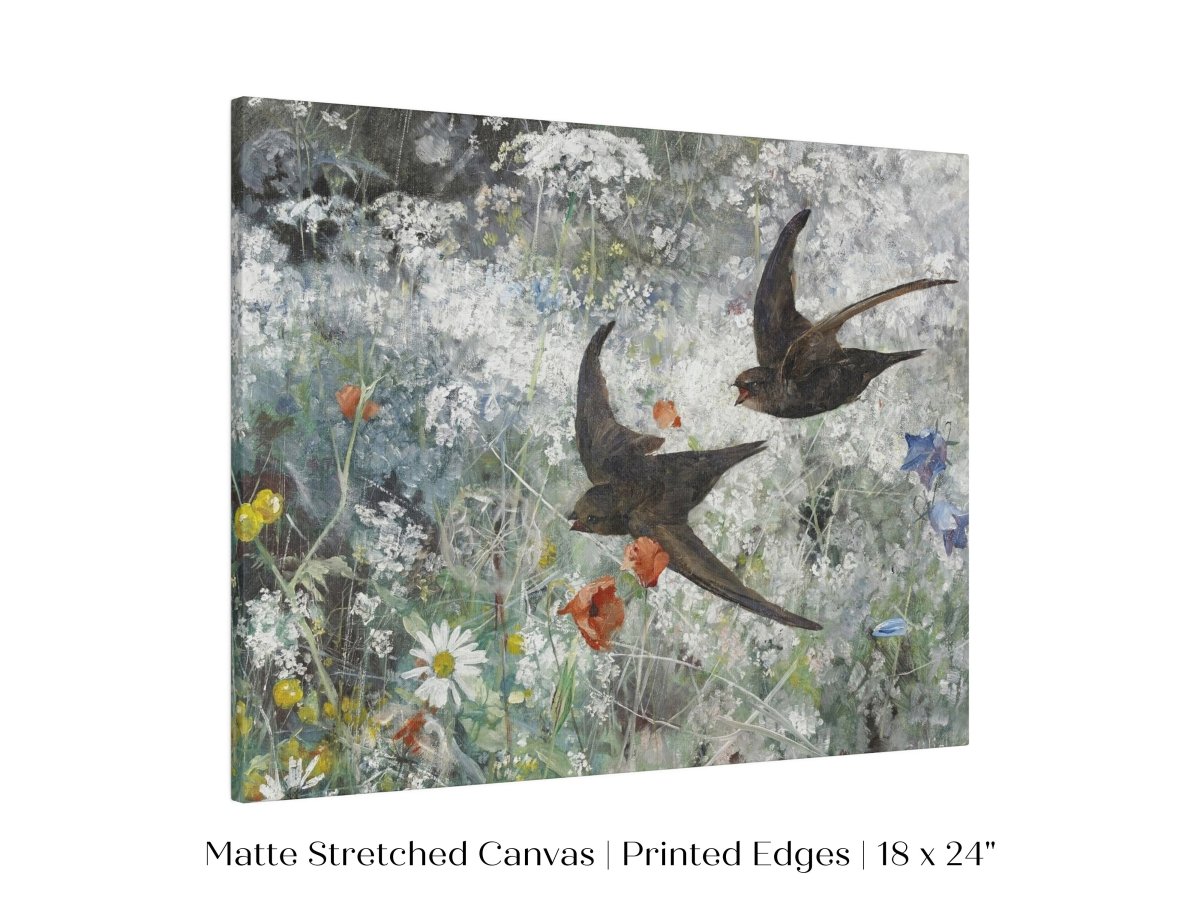 Common Swifts and Wildflowers | P442 - Single Art Prints - Piccolo Fiore Prints