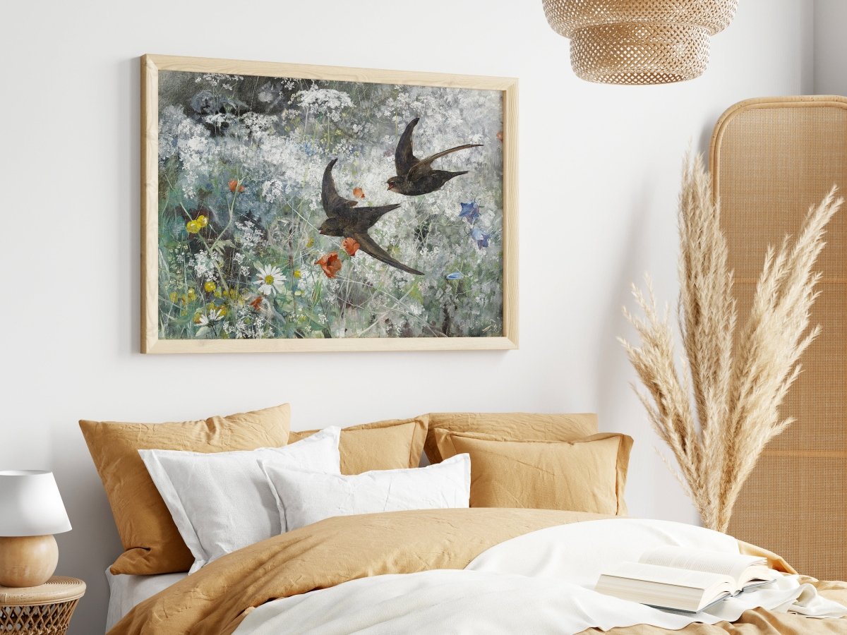 Common Swifts and Wildflowers | P442 - Single Art Prints - Piccolo Fiore Prints