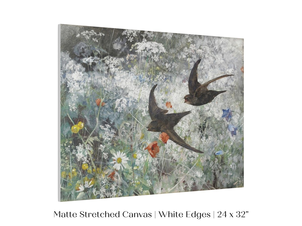 Common Swifts and Wildflowers | P442 - Single Art Prints - Piccolo Fiore Prints