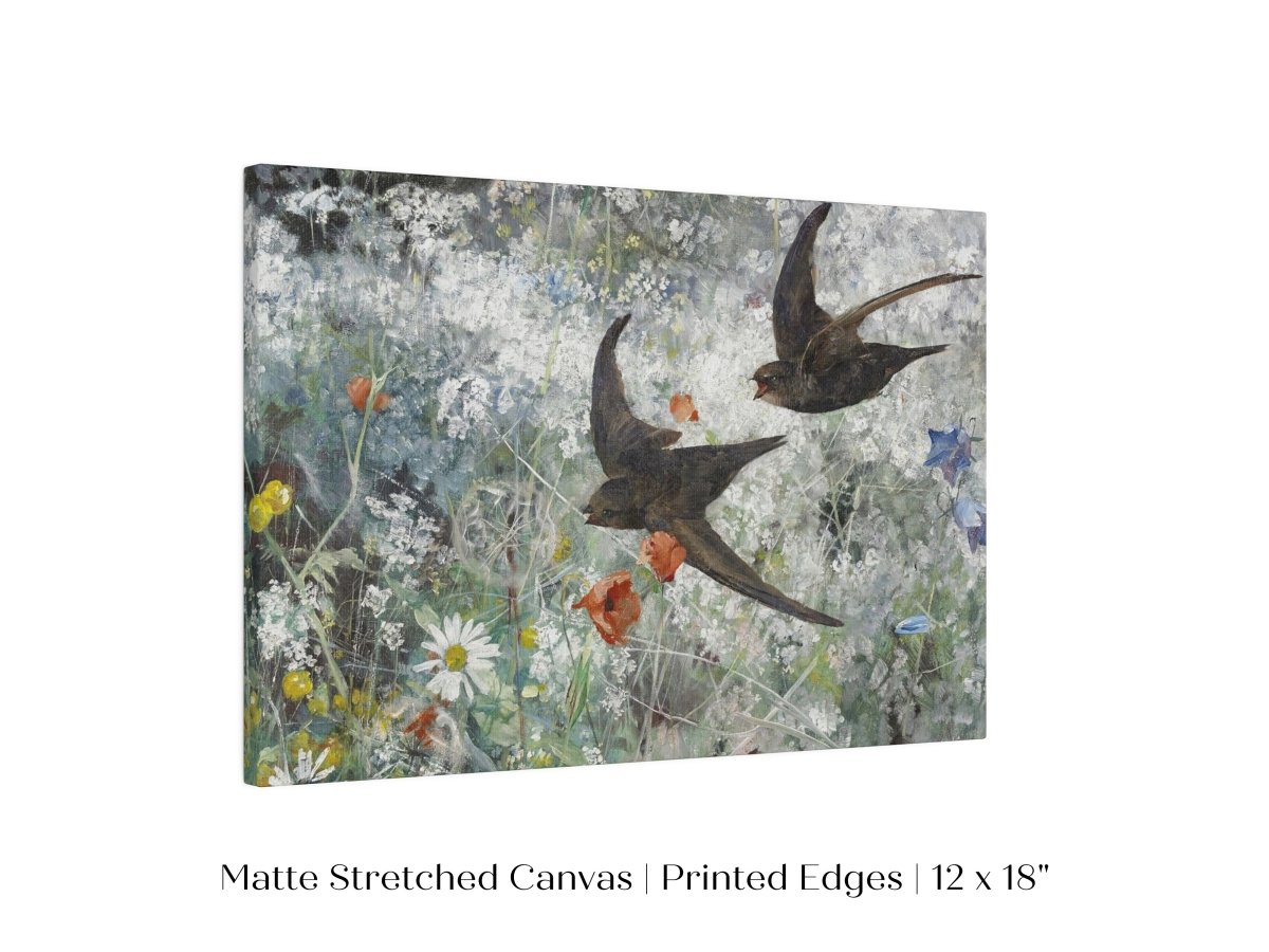 Common Swifts and Wildflowers | P442 - Single Art Prints - Piccolo Fiore Prints