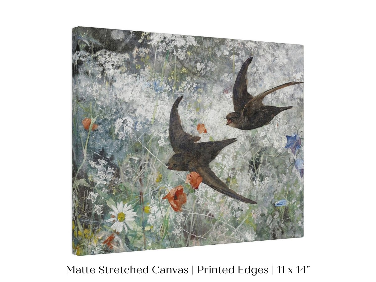 Common Swifts and Wildflowers | P442 - Single Art Prints - Piccolo Fiore Prints