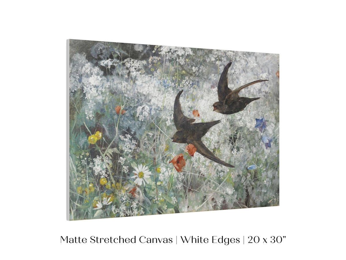 Common Swifts and Wildflowers | P442 - Single Art Prints - Piccolo Fiore Prints