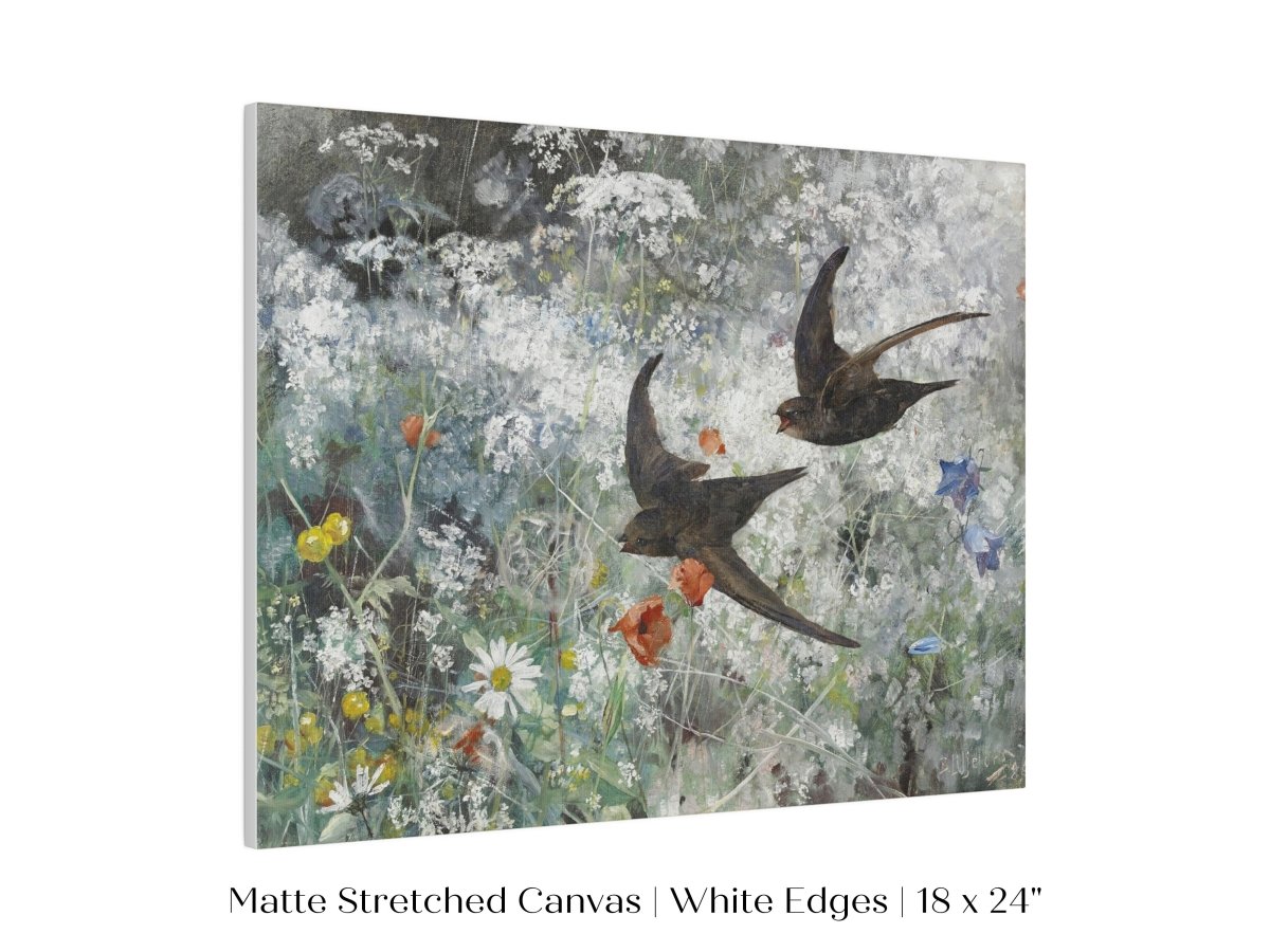 Common Swifts and Wildflowers | P442 - Single Art Prints - Piccolo Fiore Prints