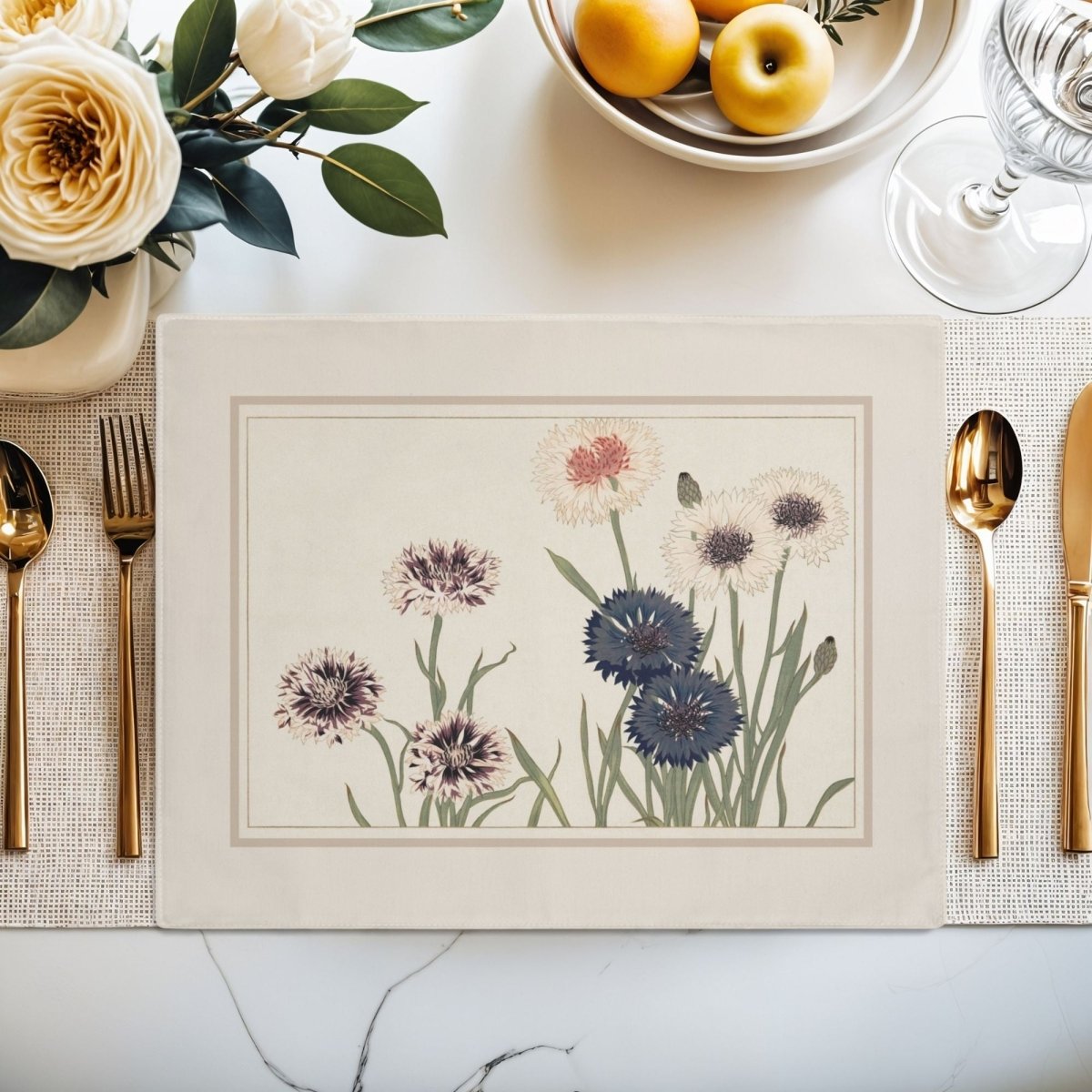 Cornflower | Placemat - Cotton Twill Placemat - Piccolo Fiore Prints