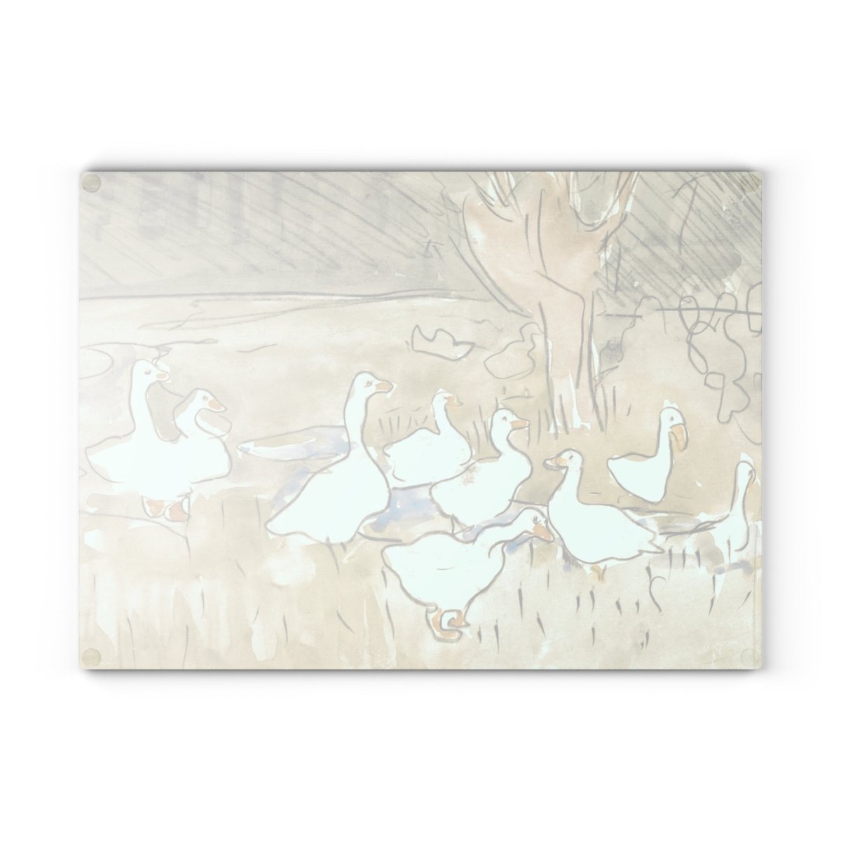 Country Ducks | Glass Chopping Board - Glass Chopping Board - Piccolo Fiore Prints