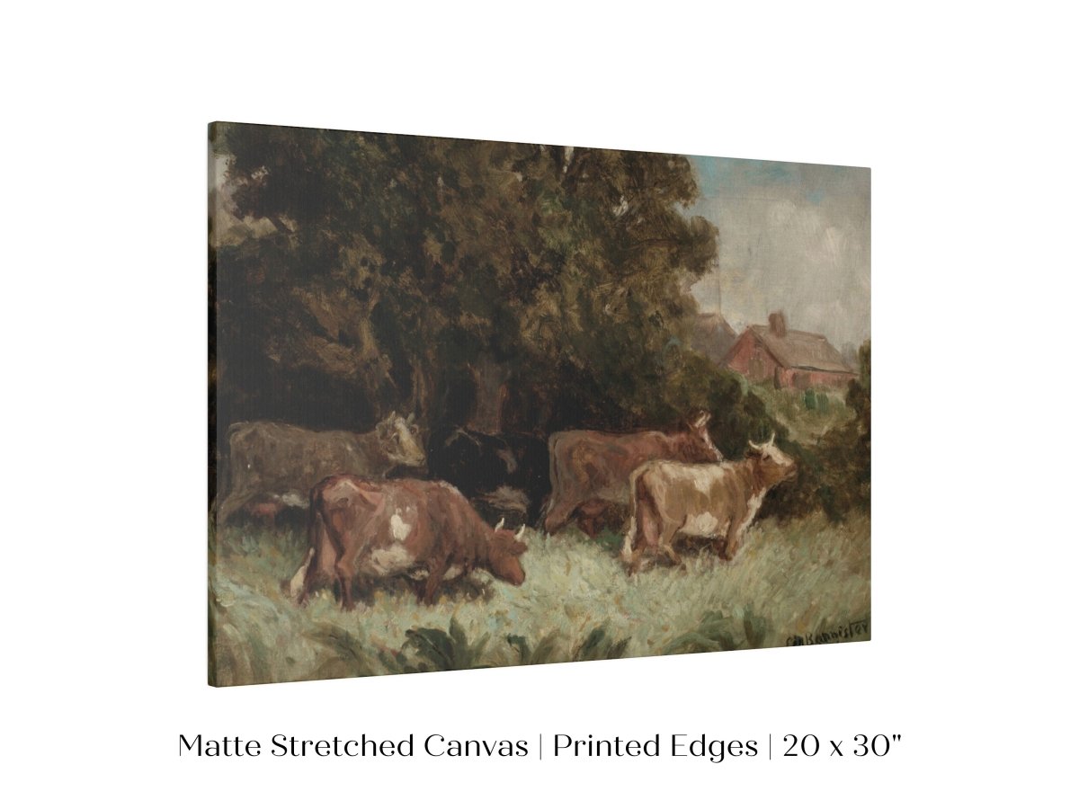 Cows Grazing | P369 - Single Art Prints - Piccolo Fiore Prints