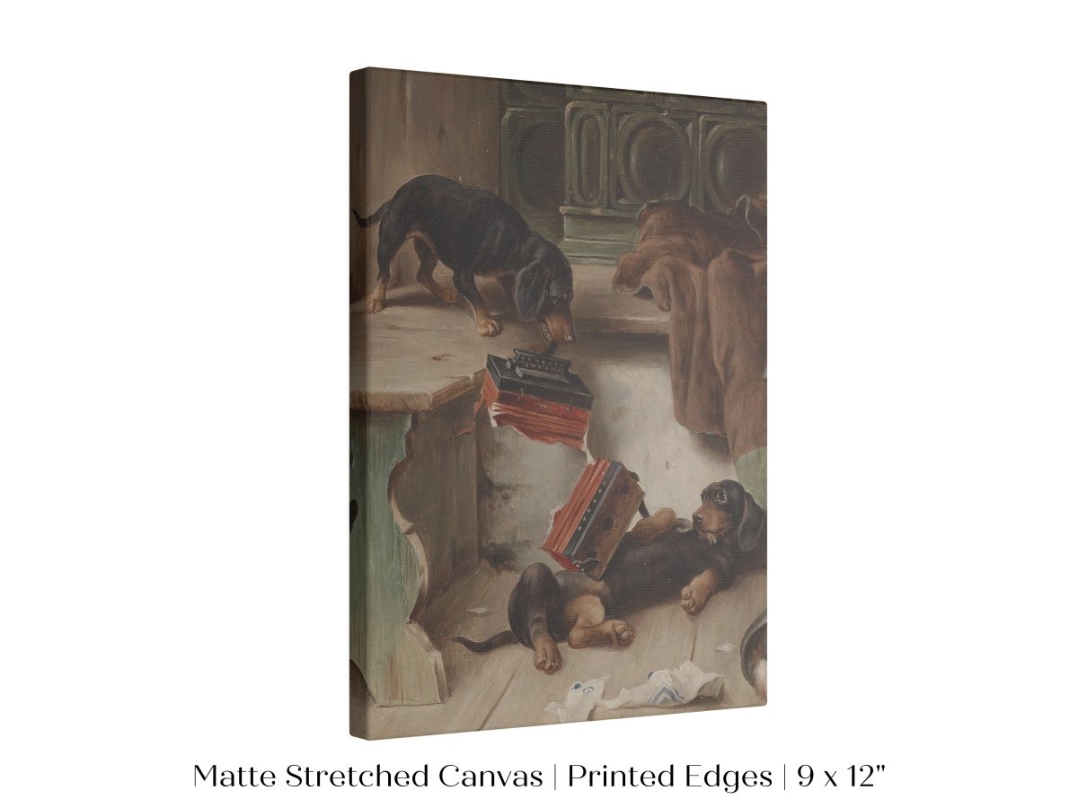Dachshunds and Concertina | P414 - Single Art Prints - Piccolo Fiore Prints