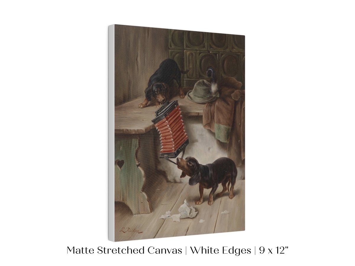 Dachshunds and Concertina | P415 - Single Art Prints - Piccolo Fiore Prints
