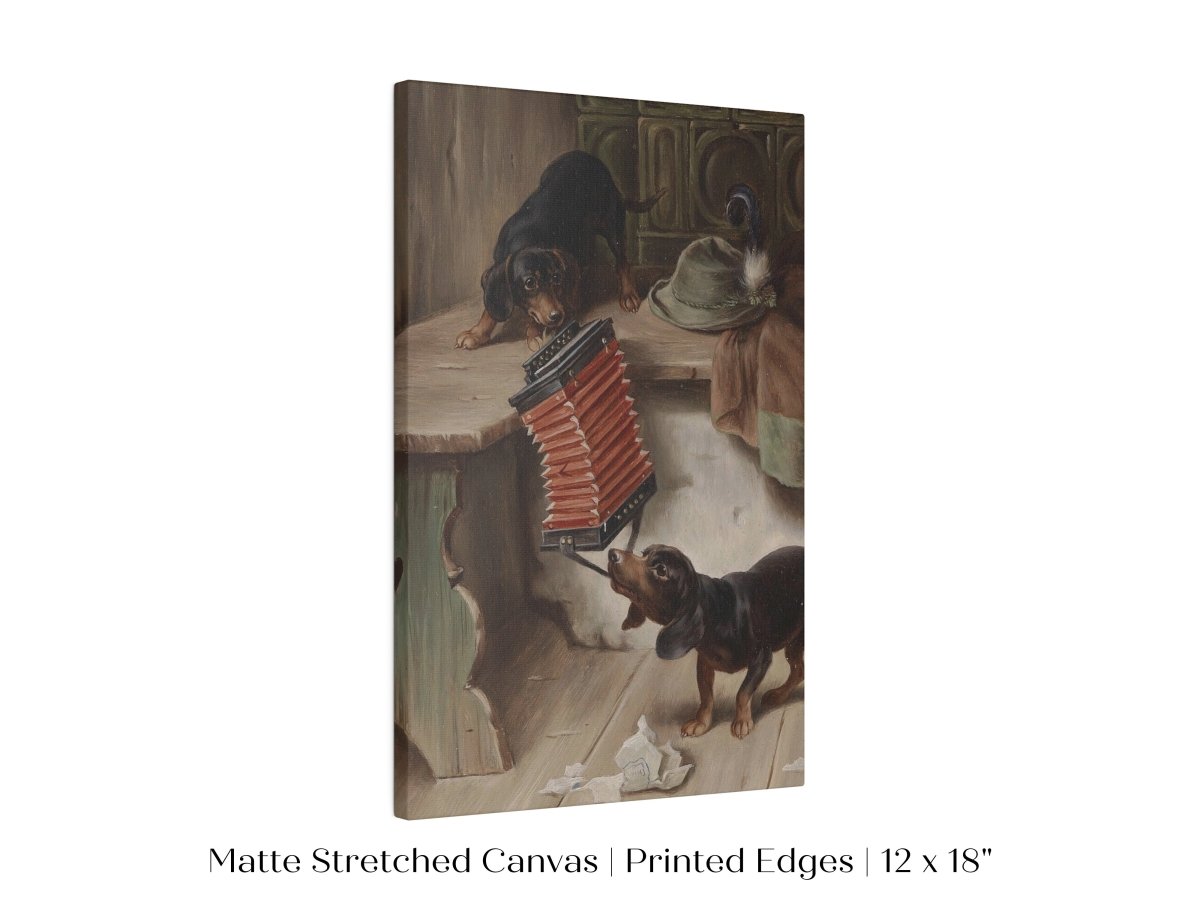Dachshunds and Concertina | P415 - Single Art Prints - Piccolo Fiore Prints