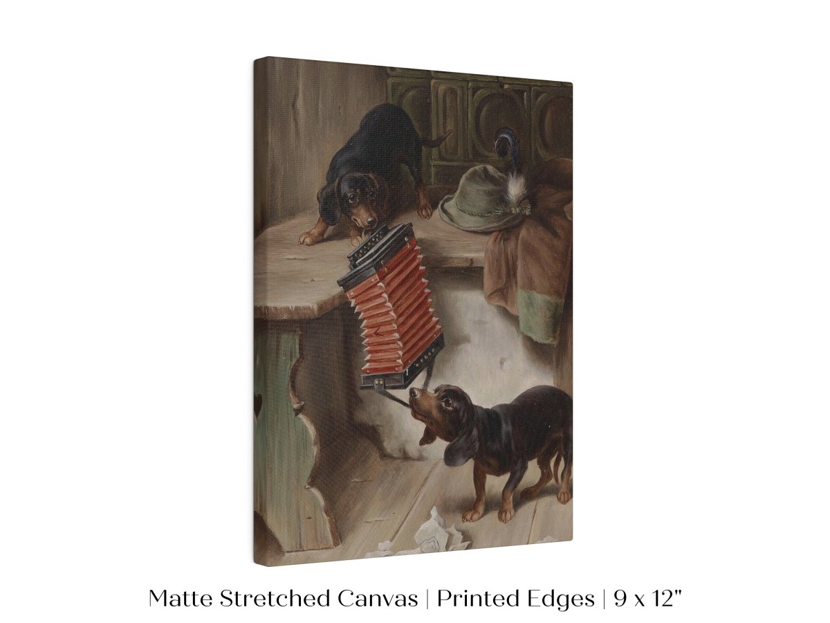 Dachshunds and Concertina | P415 - Single Art Prints - Piccolo Fiore Prints