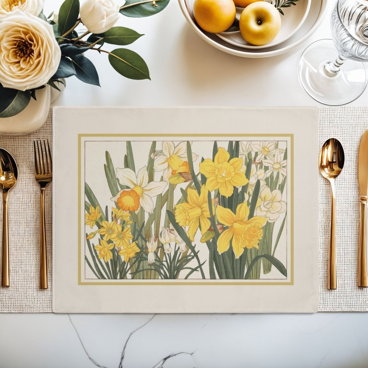 Daffodil | Placemat - Cotton Twill Placemat - Piccolo Fiore Prints