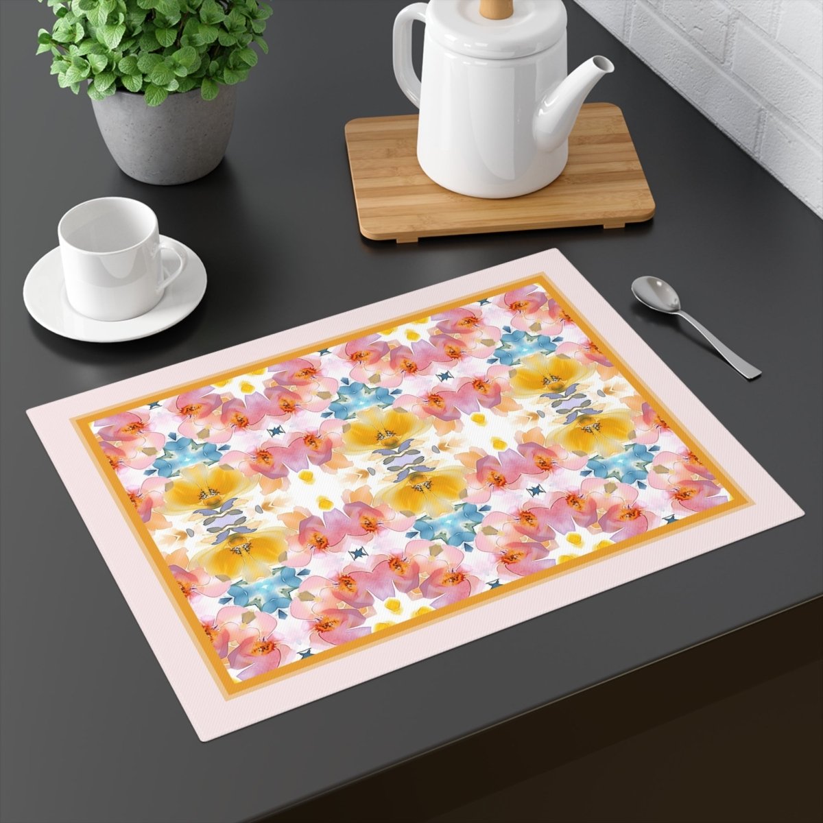 Daisy Bloom Border | Placemat - Cotton Twill Placemat - Piccolo Fiore Prints