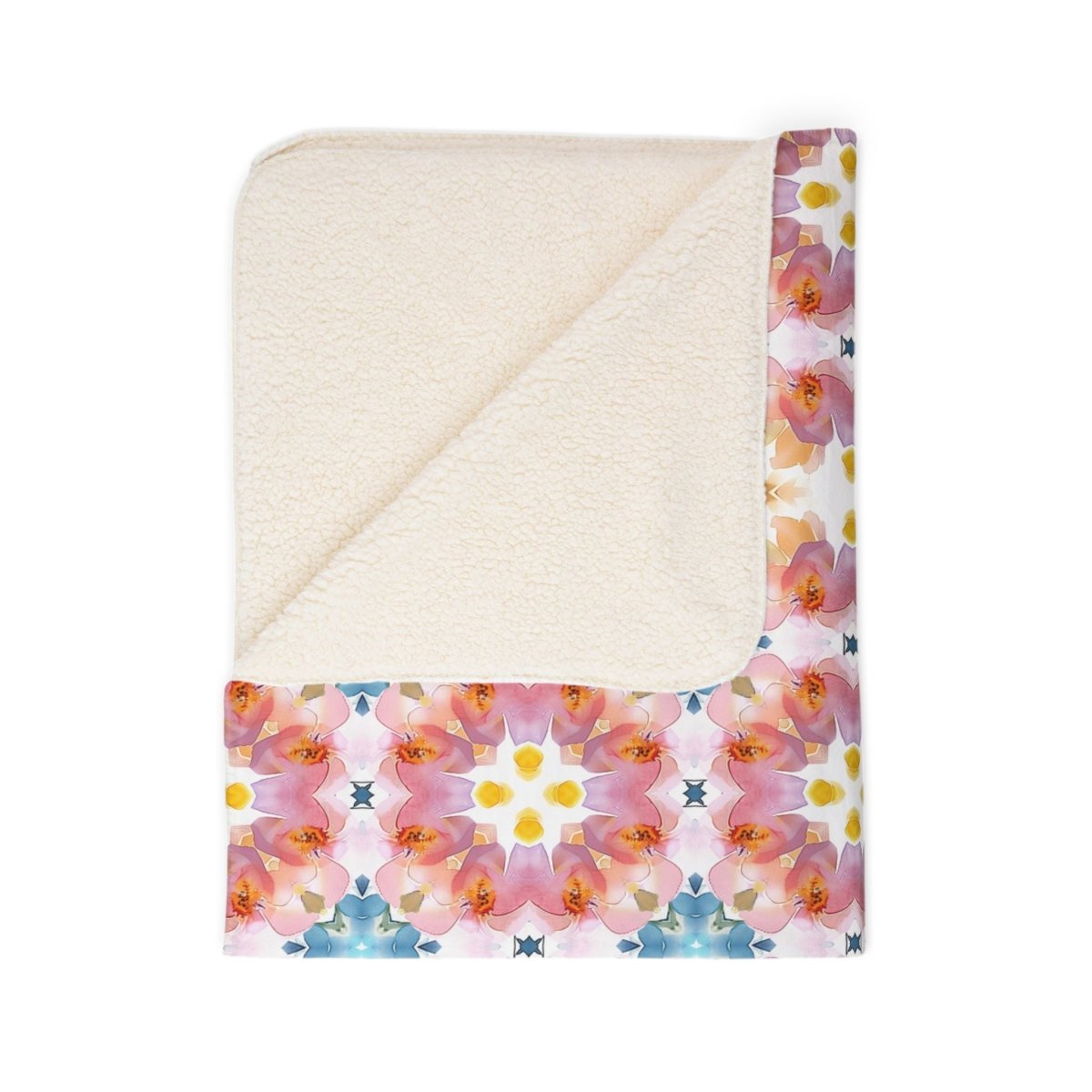 Daisy Bloom | Fleece Sherpa Blanket - Sherpa Fleece Blanket - Piccolo Fiore Prints