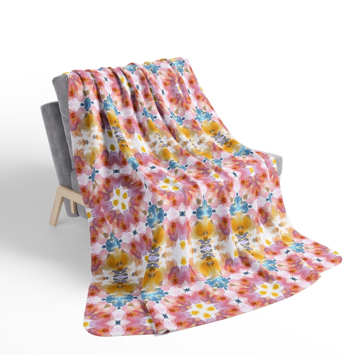 Daisy Bloom | Fleece Sherpa Blanket - Sherpa Fleece Blanket - Piccolo Fiore Prints