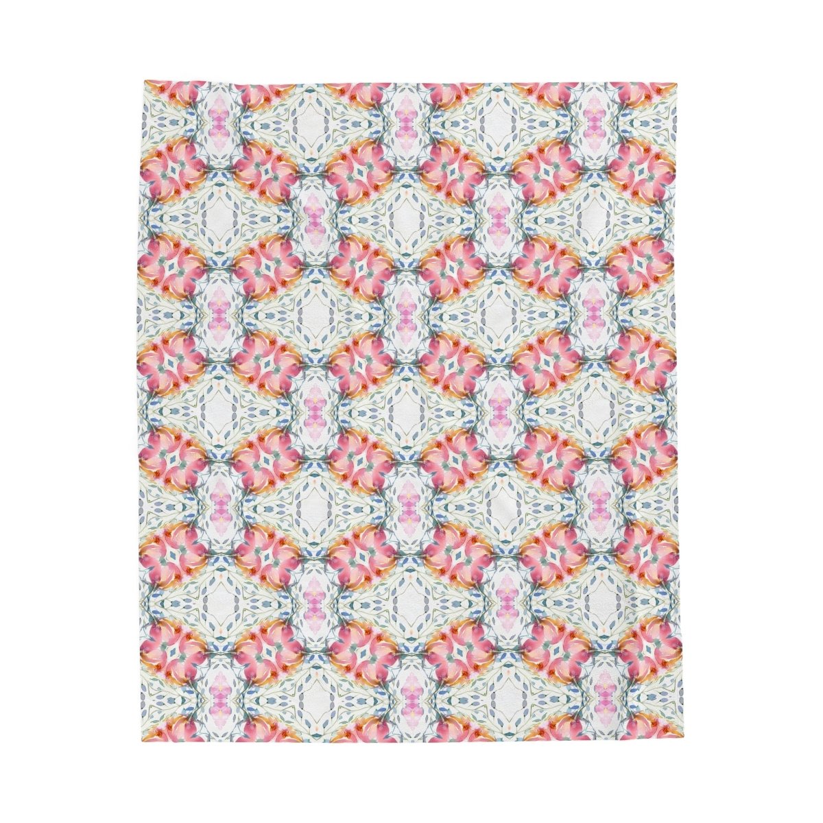 Delicate Diamond Bloom | Velveteen Plush Blanket - Minky Throw Blanket - Piccolo Fiore Prints