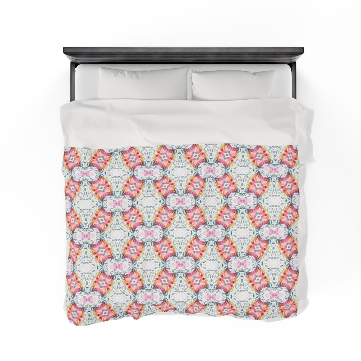 Delicate Diamond Bloom | Velveteen Plush Blanket - Minky Throw Blanket - Piccolo Fiore Prints