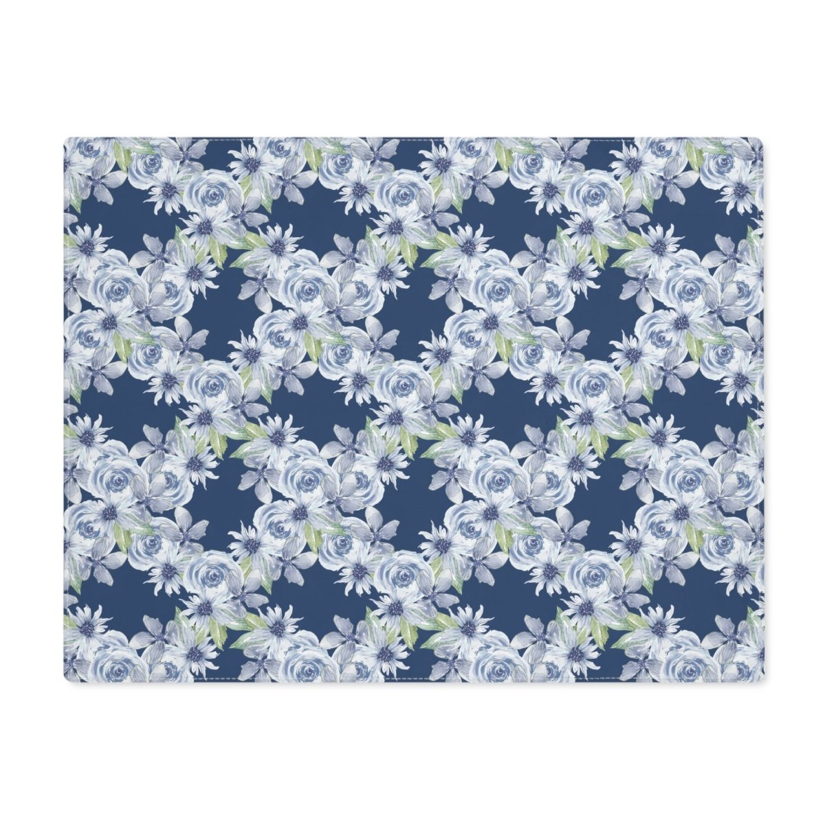 Diamond Bouquet in Dark Blue | Placemat - Cotton Twill Placemat - Piccolo Fiore Prints