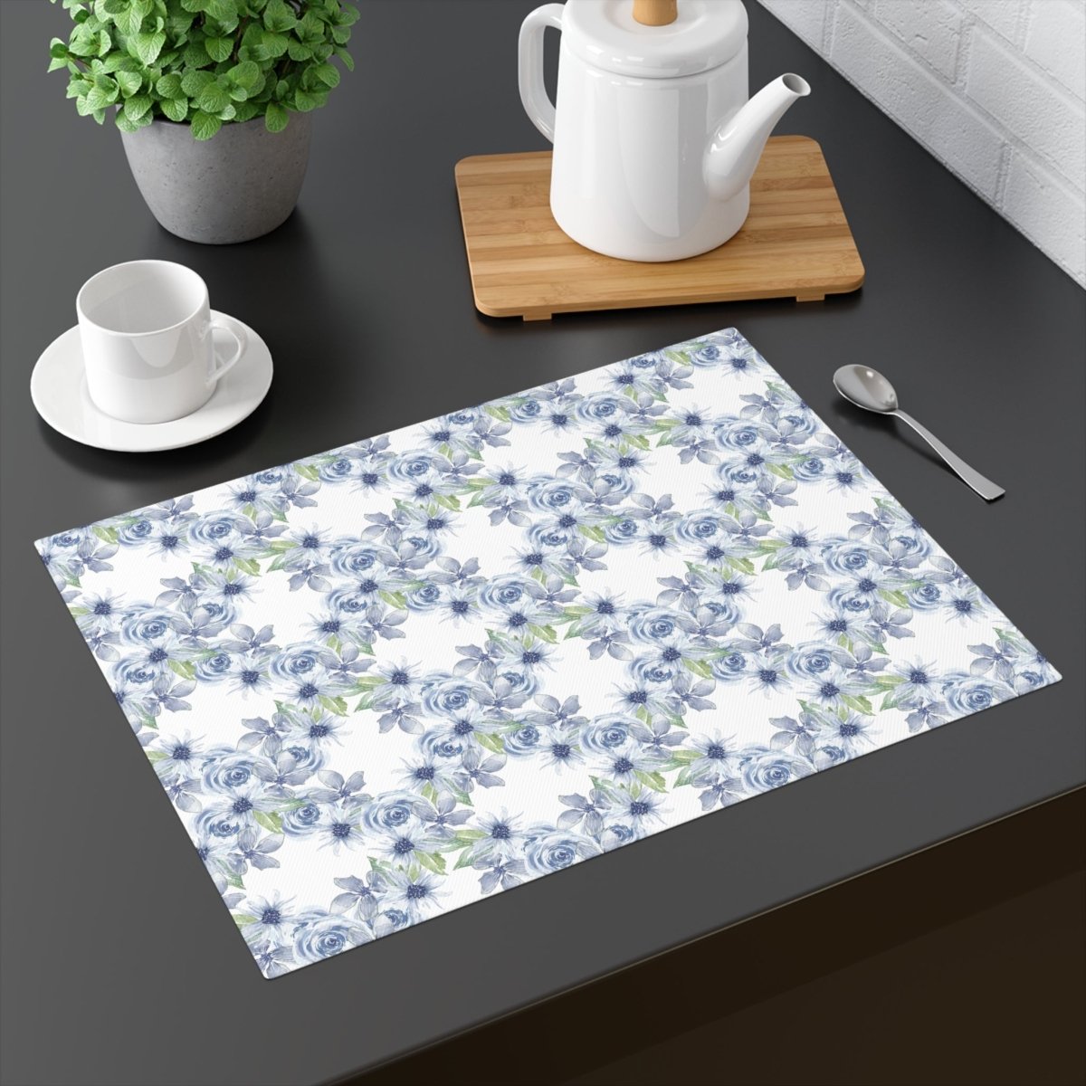 Diamond Bouquet in White | Placemat - Cotton Twill Placemat - Piccolo Fiore Prints