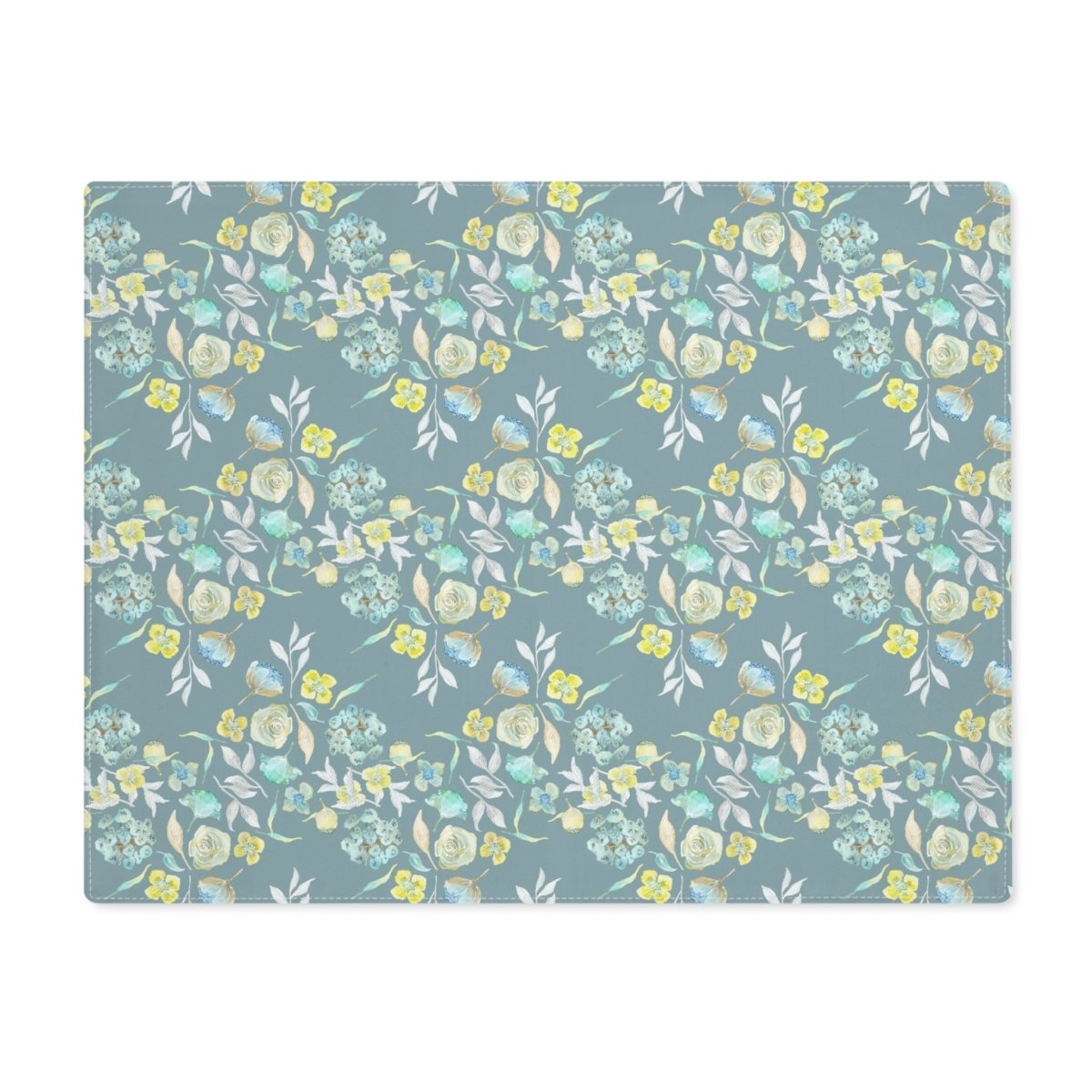 Ditsy Floral Zig - Zag in Duck Egg Blue | Placemat - Cotton Twill Placemat - Piccolo Fiore Prints