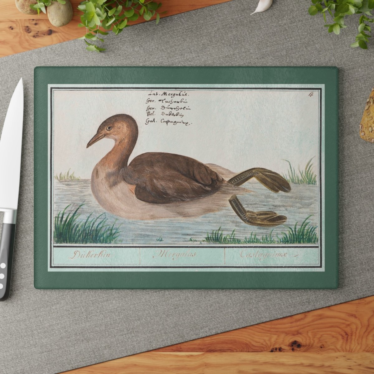 Duck | Glass Chopping Board - Glass Chopping Board - Piccolo Fiore Prints