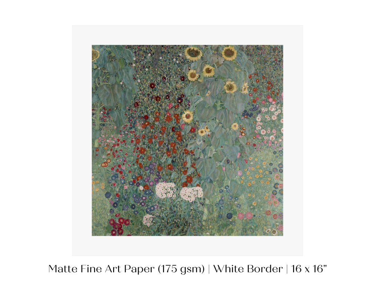 Farm Garden with Sunflowers | P383 - Single Square Art Prints - Piccolo Fiore Prints
