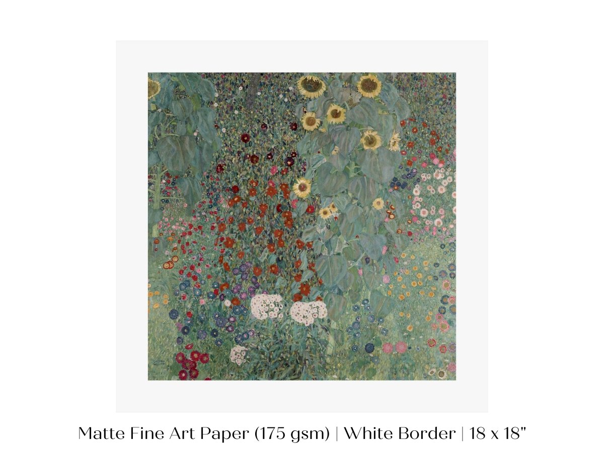 Farm Garden with Sunflowers | P383 - Single Square Art Prints - Piccolo Fiore Prints