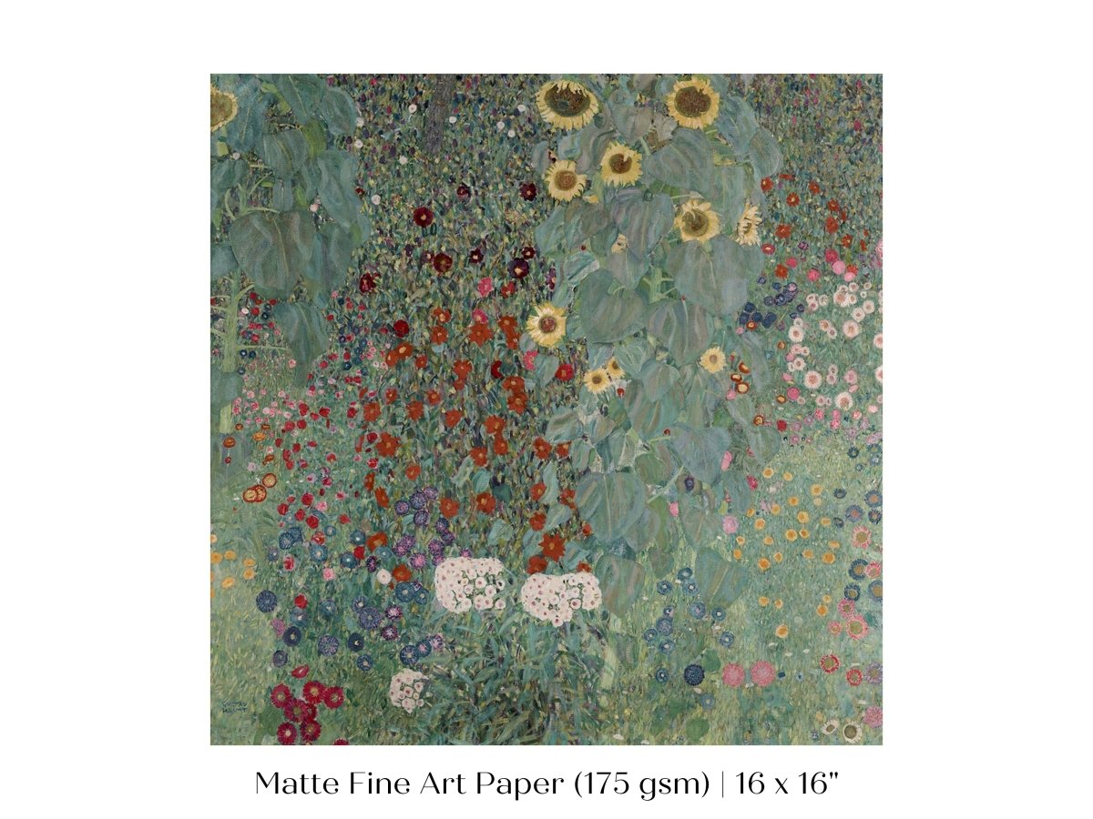 Farm Garden with Sunflowers | P383 - Single Square Art Prints - Piccolo Fiore Prints