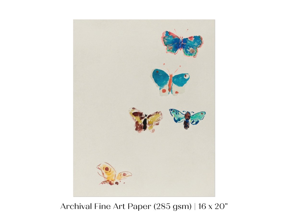 Five Butterflies | P33 - Single Art Prints - Piccolo Fiore Prints