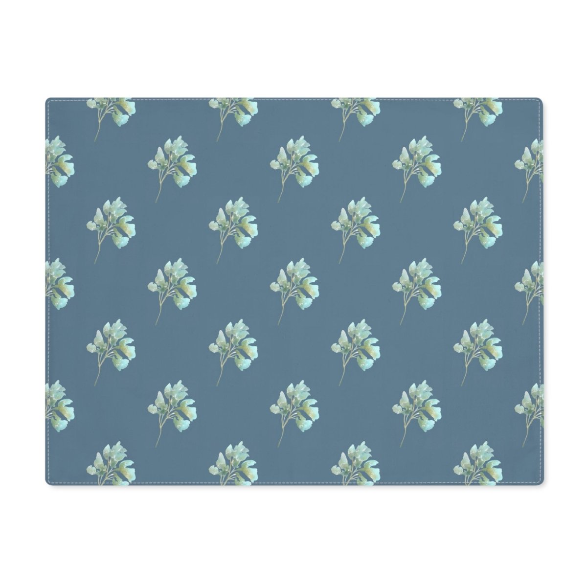Flower Head in Teal | Placemat - Cotton Twill Placemat - Piccolo Fiore Prints