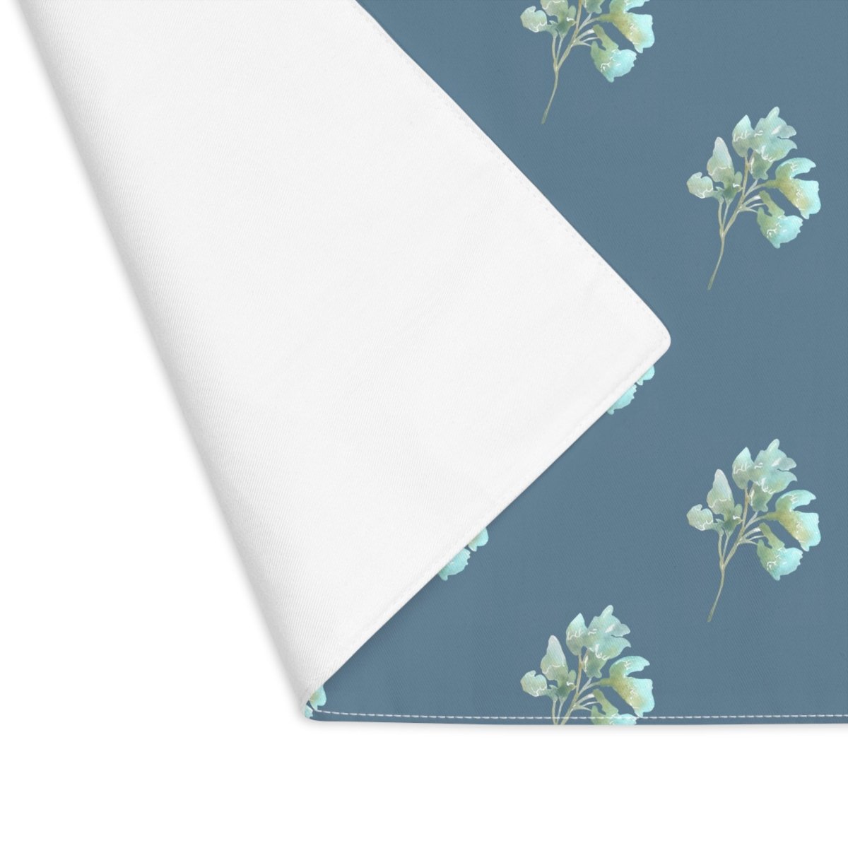 Flower Head in Teal | Placemat - Cotton Twill Placemat - Piccolo Fiore Prints