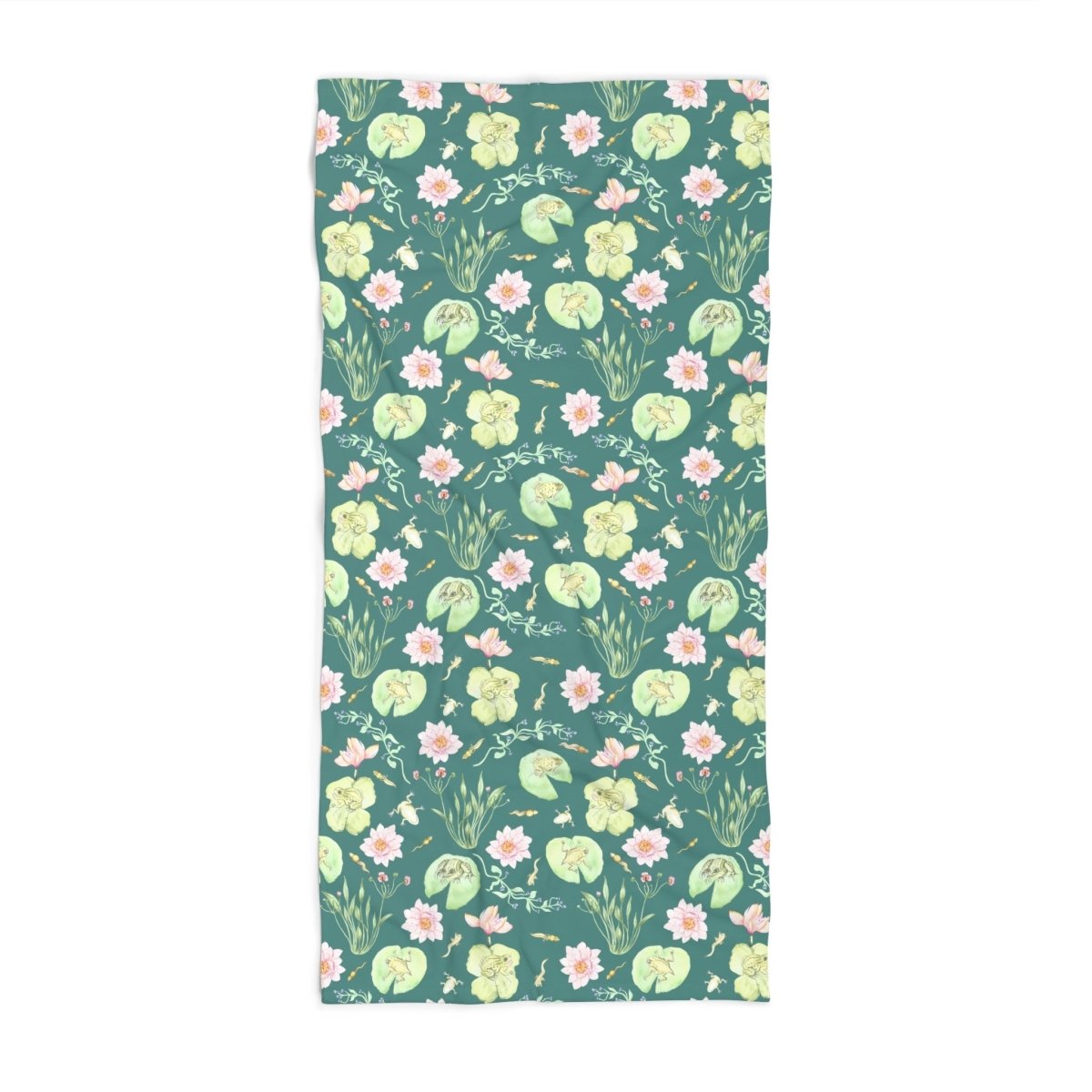 Frog Pond Evolution in Green | Beach Towel - Beach Towel - Piccolo Fiore Prints