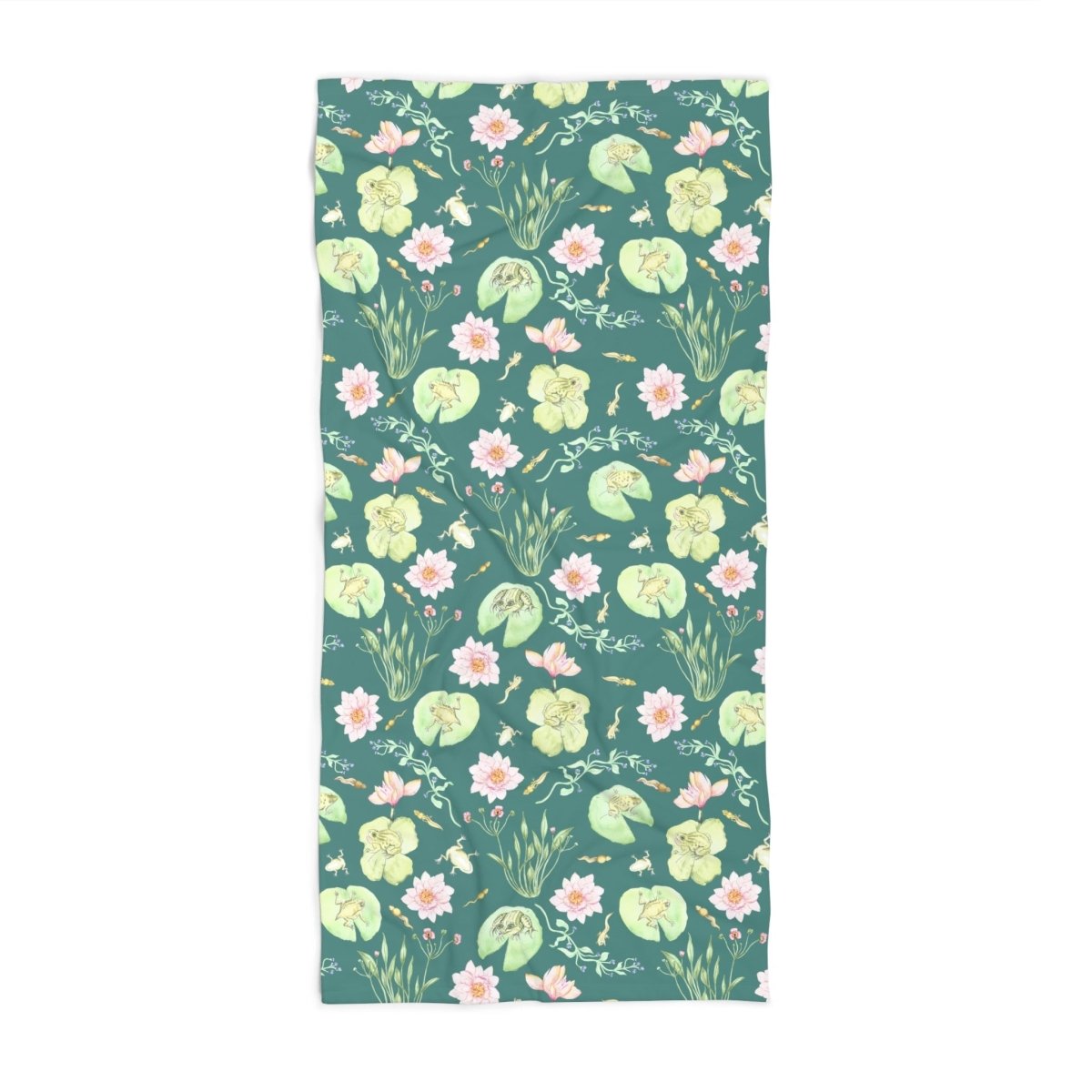 Frog Pond Evolution in Green | Beach Towel - Beach Towel - Piccolo Fiore Prints
