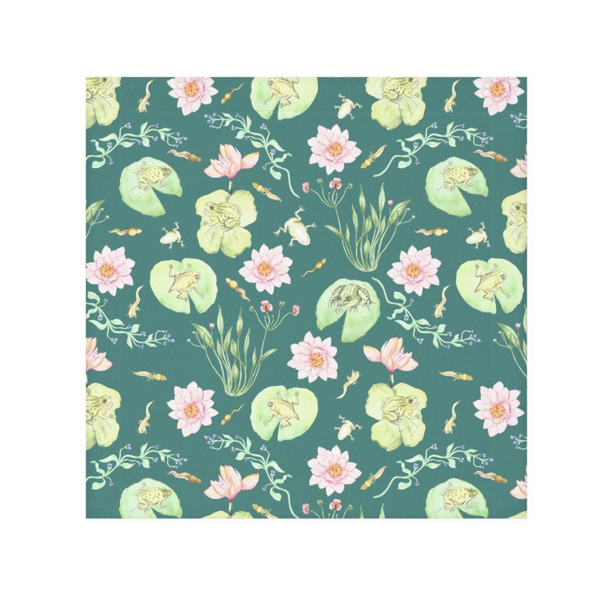 Frog Pond Evolution in Green | Face Towel - Face Towel - Piccolo Fiore Prints