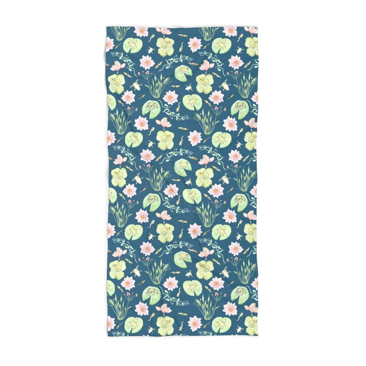 Frog Pond Evolution in Teal | Bath Towel - Bath Towel - Piccolo Fiore Prints