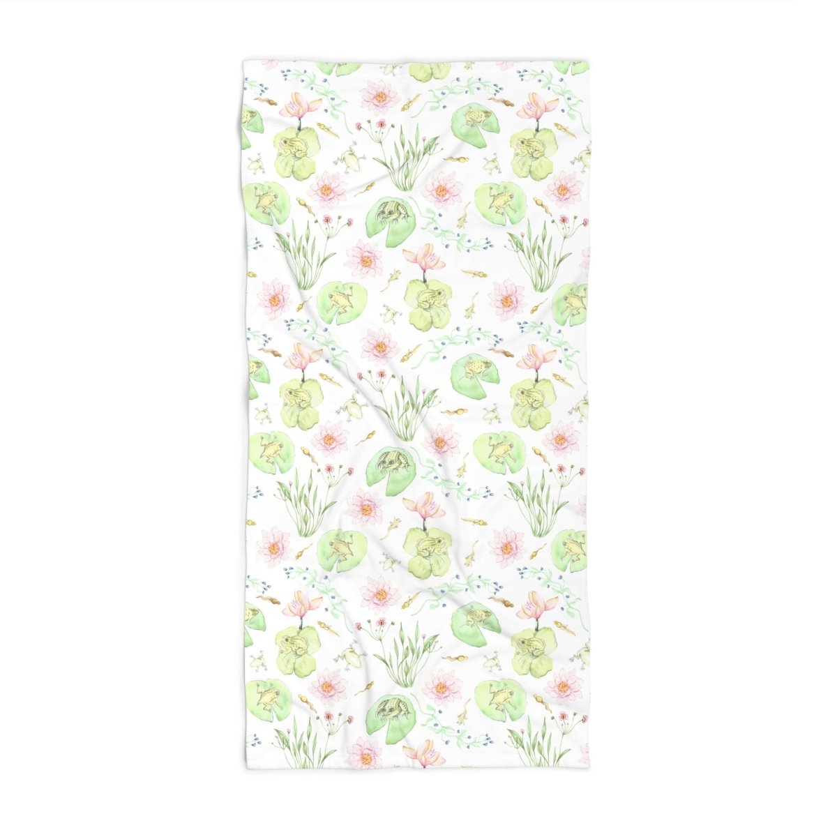 Frog Pond Evolution in White | Beach Towel - Beach Towel - Piccolo Fiore Prints