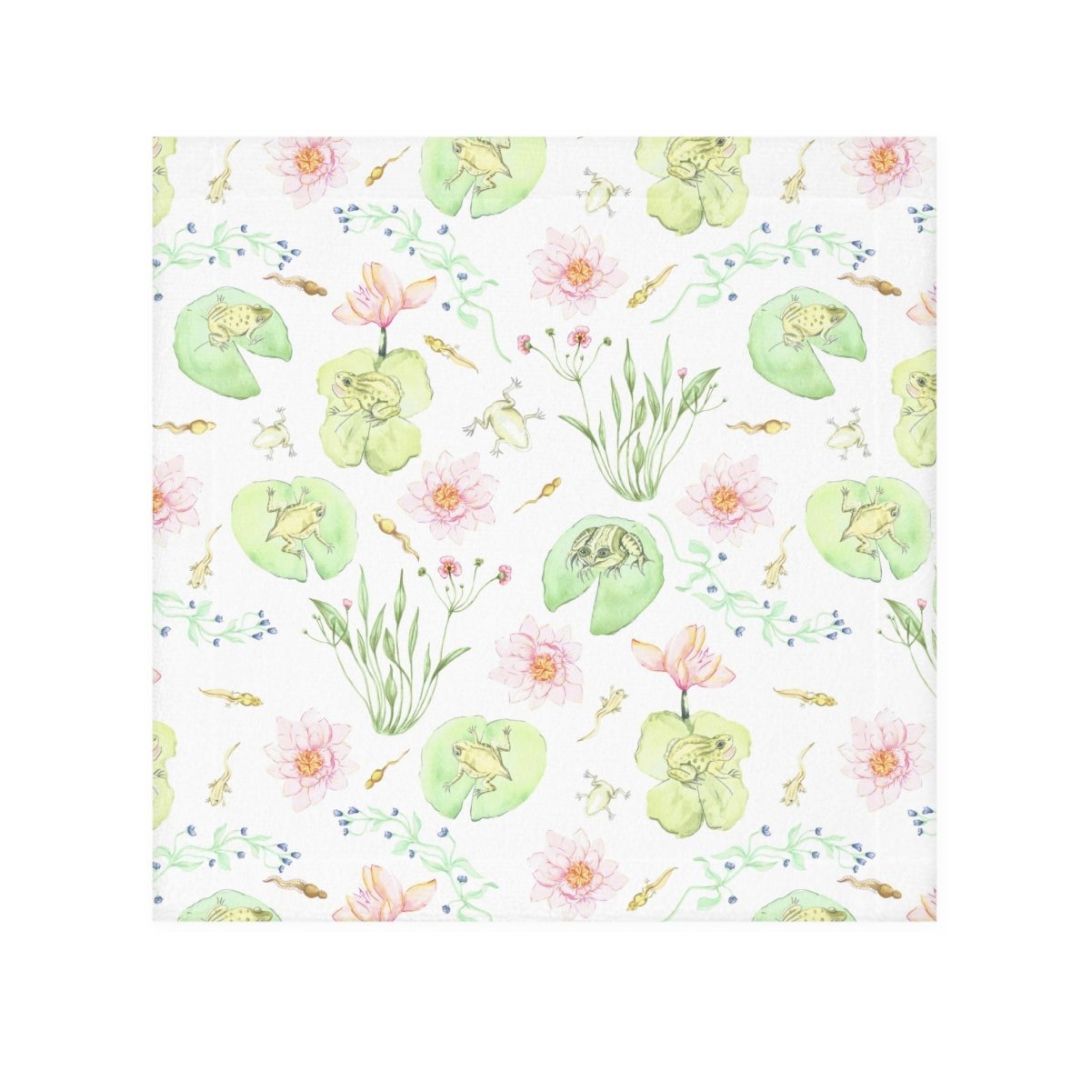 Frog Pond Evolution in White | Face Towel - Face Towel - Piccolo Fiore Prints