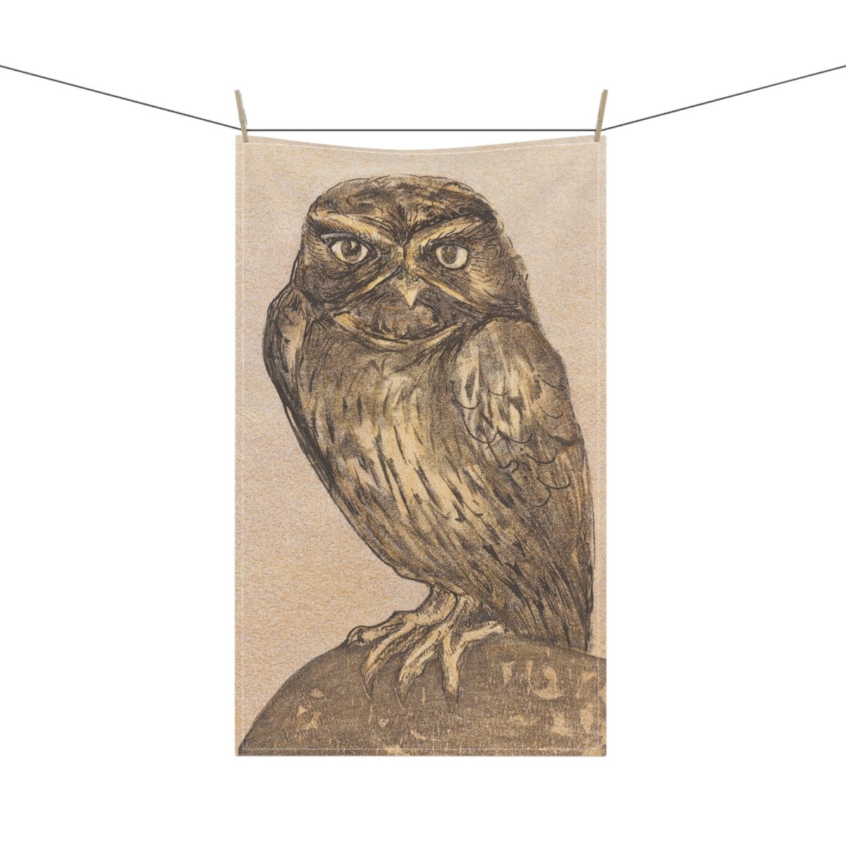Frowning Owl | Tea Towel - Tea Towel - Piccolo Fiore Prints