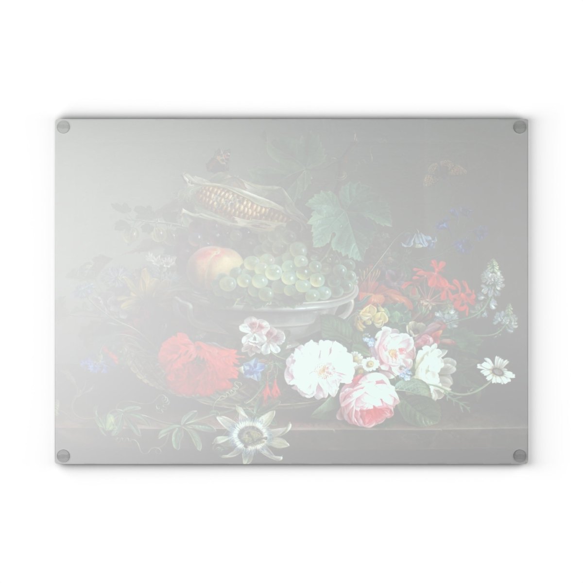 Fruit, Flowers and Corn | Glass Chopping Board - Glass Chopping Board - Piccolo Fiore Prints