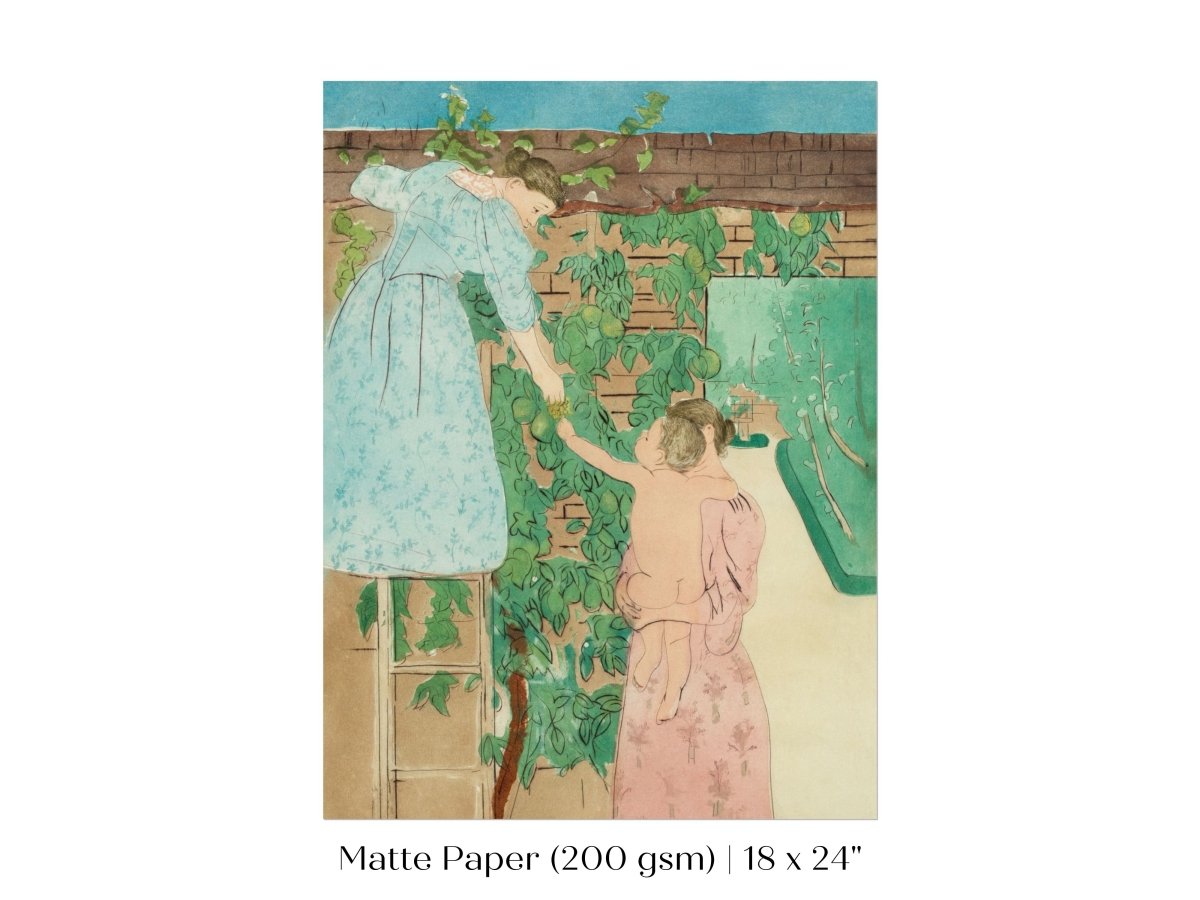 Gathering Fruit | P148 - Single Art Prints - Piccolo Fiore Prints