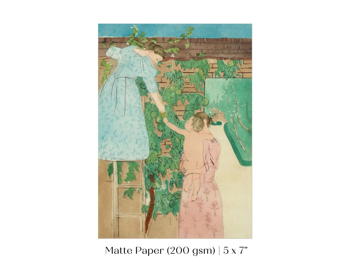 Gathering Fruit | P148 - Single Art Prints - Piccolo Fiore Prints